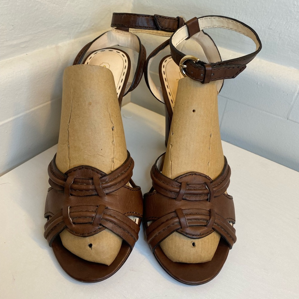 COACH - Ankle Strap Heels - Color Brown - Size 8 -B